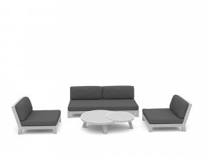 Garden furniture set Low-poly 3D Model