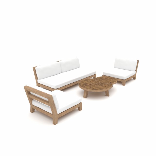 Garden furniture set Low-poly 3D Model .c4d .max .obj .3ds .fbx .stl .blend 