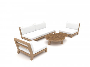 Garden furniture set Low-poly 3D 모델