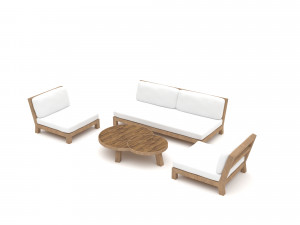 Garden furniture set Low-poly 3D Model