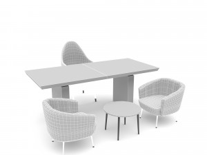 The classic office desk and chair Low-poly 3D Model