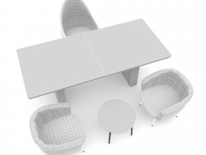 The classic office desk and chair Low-poly 3D Model