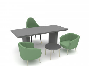 The classic office desk and chair Low-poly 3D 모델