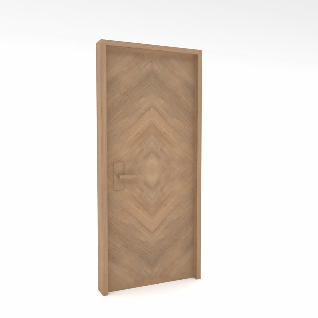 Office wooden door Low-poly 3D Model .c4d .max .obj .3ds .fbx .stl .blend 