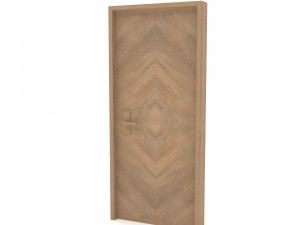 Office wooden door Low-poly 3D Model
