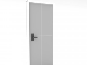 Office wooden door Low-poly 3D Model