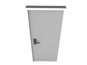 Office wooden door Low-poly 3D Model