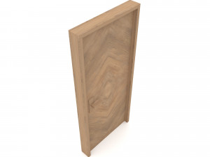 Office wooden door Low-poly 3D Model