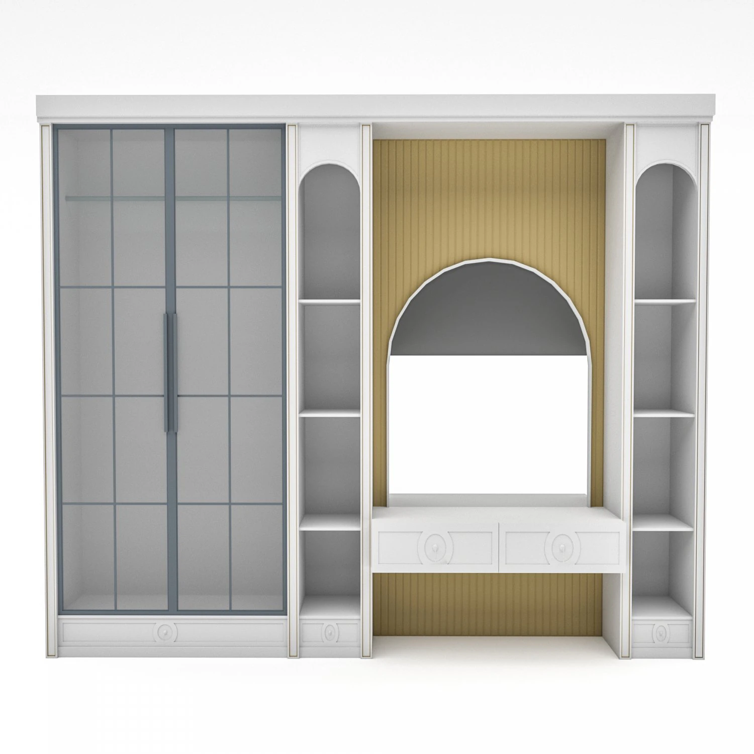 The classic vanity and cabinet Low-poly 3D Model .c4d .max .obj .3ds .fbx .stl .blend 