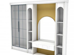 The classic vanity and cabinet Low-poly 3D Model