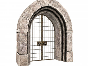 Medieval door and window set Modèle 3D
