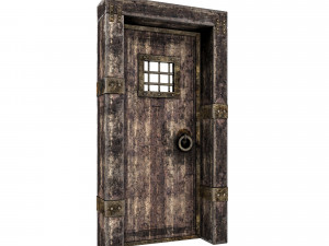Medieval door and window set Modèle 3D