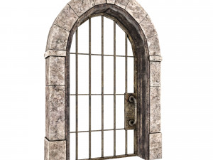 Medieval door and window set Modèle 3D