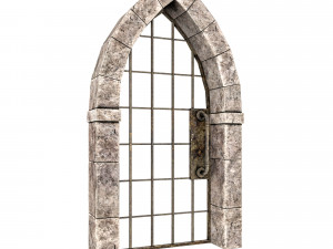 Medieval door and window set Modèle 3D