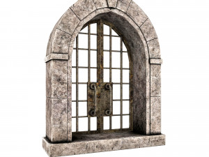 Medieval door and window set Modèle 3D