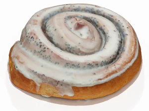 P&atilde;o com sementes de papoula digitaliza&ccedil;&atilde;o 3D Modelo 3D