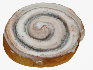Bun with poppy seeds 3d scan Modèle 3D