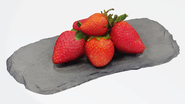Strawberries on a granite board 3D 模型 .c4d .max .obj .3ds .fbx .stl .blend 