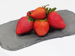 화강암 판에 딸기 3D 모델