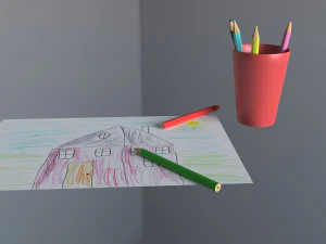 ołówki i rysunki dla dzieci Model 3D