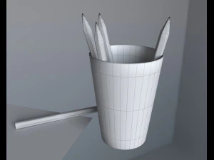 pencils and childrens drawing 3D Model