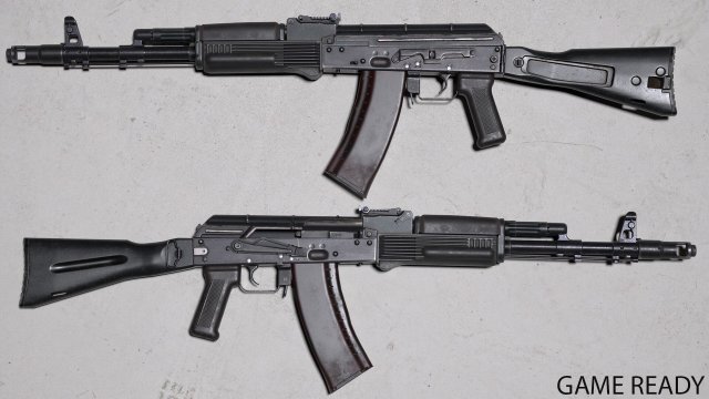 AK74 3D Model .c4d .max .obj .3ds .fbx .stl .blend 