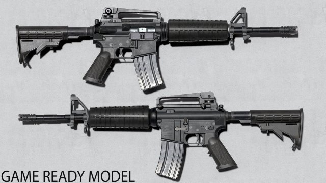 M4A1 Model 3D .c4d .max .obj .3ds .fbx .stl .blend 
