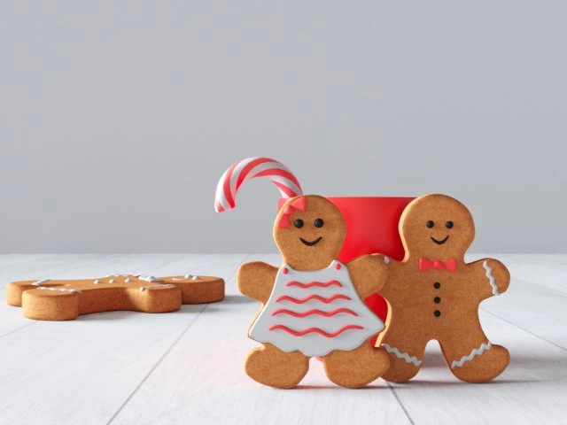 biscoitos de gengibre biscoitos de natal Modelo 3D .c4d .max .obj .3ds .fbx .stl .blend