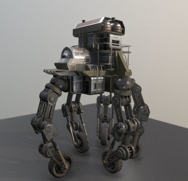 futuristic five wheeled 10 3D Модель .c4d .max .obj .3ds .fbx .stl .blend 