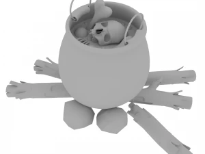 마녀 가마솥 3D 모델