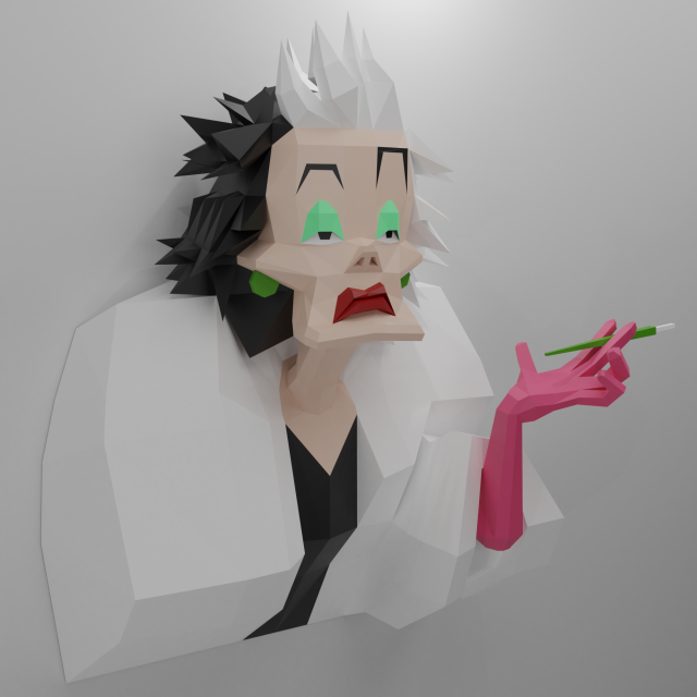 papercraft cruella de vil 3D मॉडल .c4d .max .obj .3ds .fbx .stl .blend 