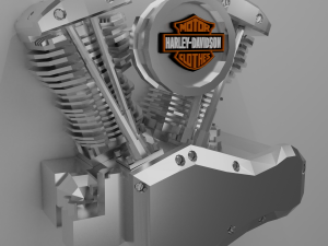 papercraft motor harley davidson 3D Model