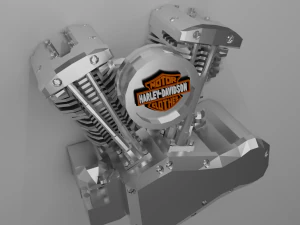 papercraft motor harley davidson 3D Model