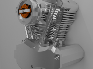 papercraft motor harley davidson Modèle 3D