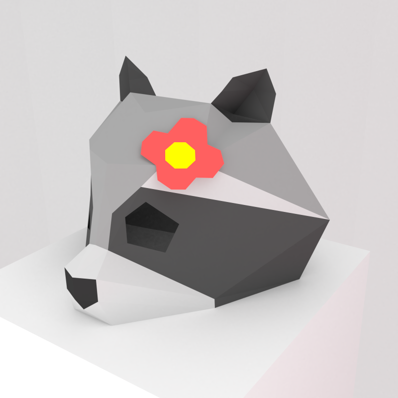 Mascara de mapache Model Cetak 3D .c4d .max .obj .3ds .fbx .stl .blend 