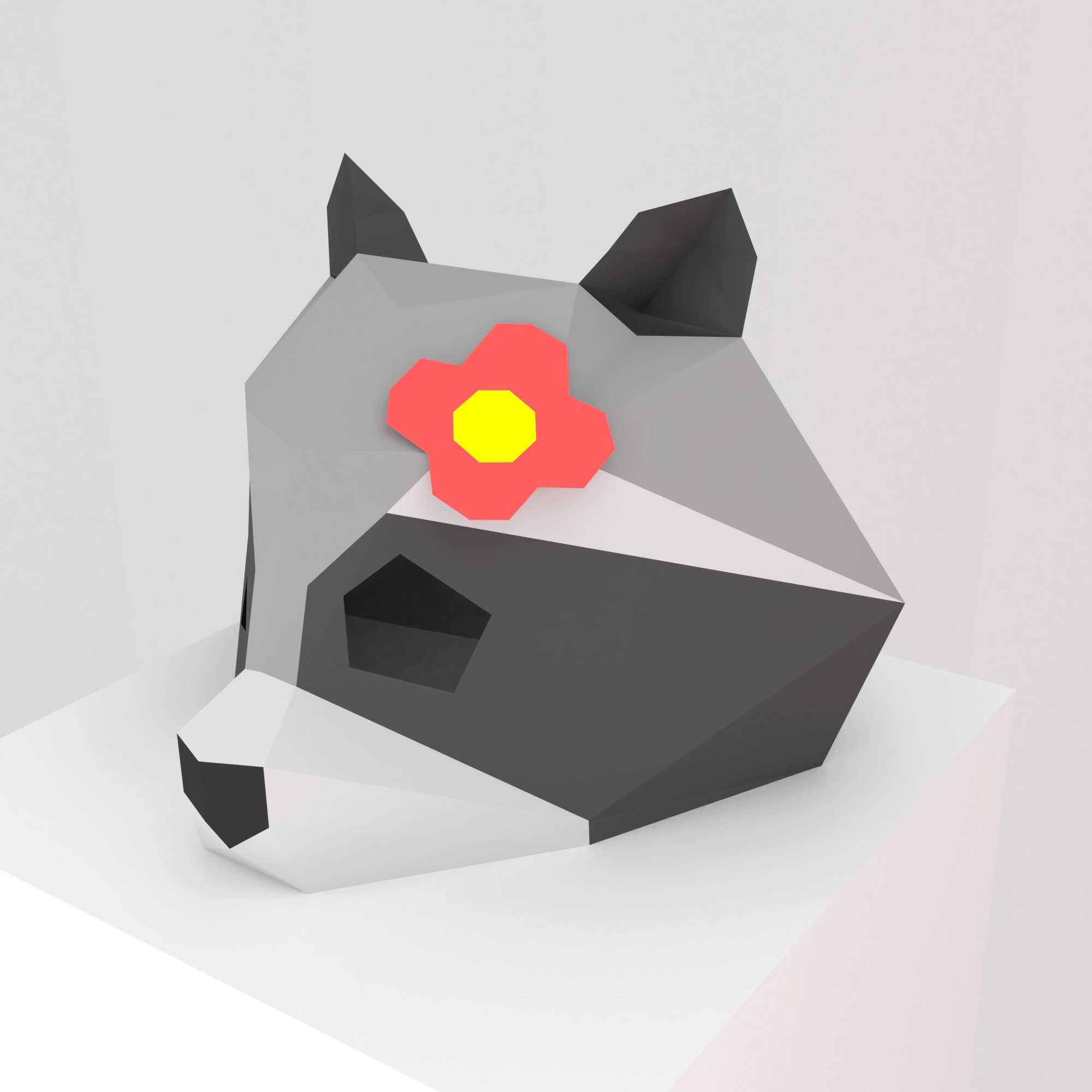 M&aacute;scara de mapache Modelo de impresión 3D .c4d .max .obj .3ds .fbx .stl .blend 