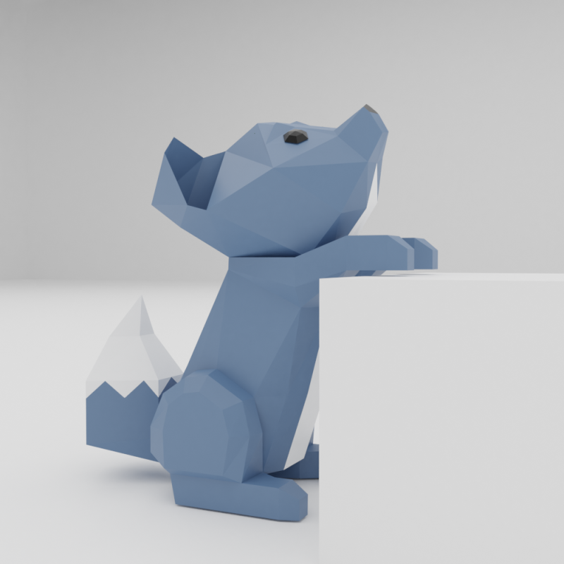 Pretty little wolf 3Dプリントモデル .c4d .max .obj .3ds .fbx .stl .blend 
