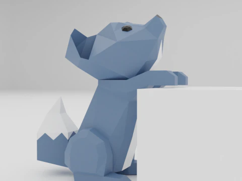 かなり小さなオオカミ 3Dプリントモデル
