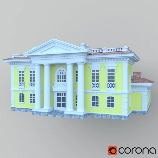 brick house in the italian style 3D Model .c4d .max .obj .3ds .fbx .stl .blend