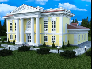 brick house in the italian style 3D Model
