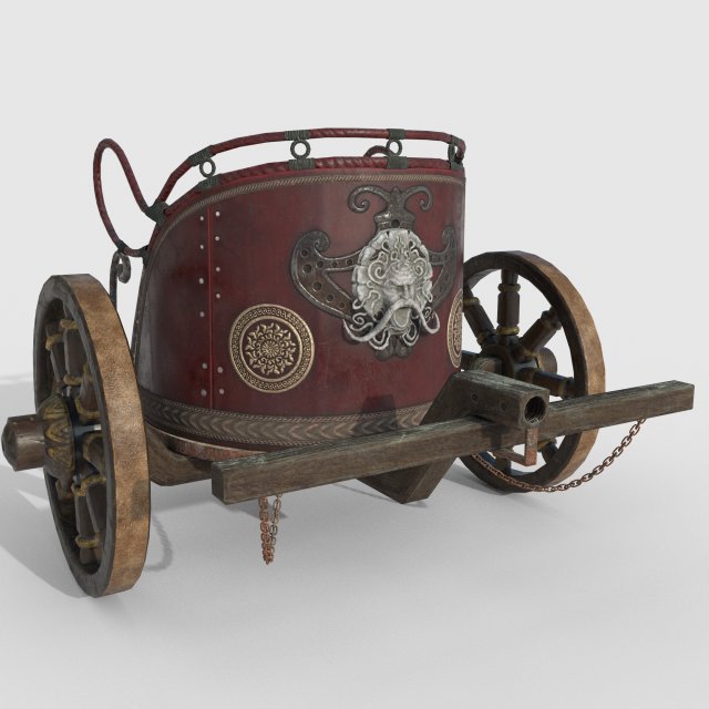 low-poly roman chariot 3D Modell .c4d .max .obj .3ds .fbx .stl .blend
