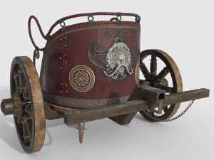 low-poly roman chariot 3D Model