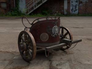 low-poly roman chariot 3D Modell