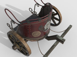 low-poly roman chariot 3D Modell