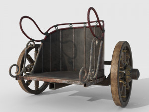 low-poly roman chariot 3D Modell