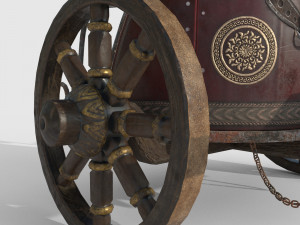 low-poly roman chariot 3D Modell