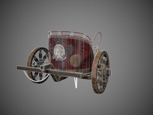 low-poly roman chariot 3D Modell