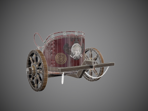 low-poly roman chariot 3D Modell