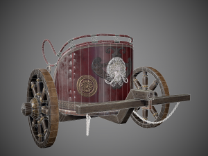 low-poly roman chariot 3D Modell