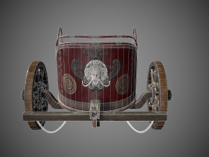 low-poly roman chariot 3D Modell